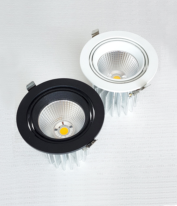 LED COB 파브 타공 105mm 4인치 매입등, 매입조명 (20W 블랙 화이트)