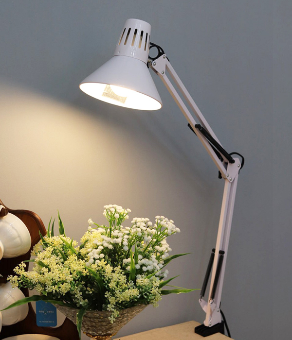 마초 클램프 집게, 책상스탠드 (화이트, 블랙)